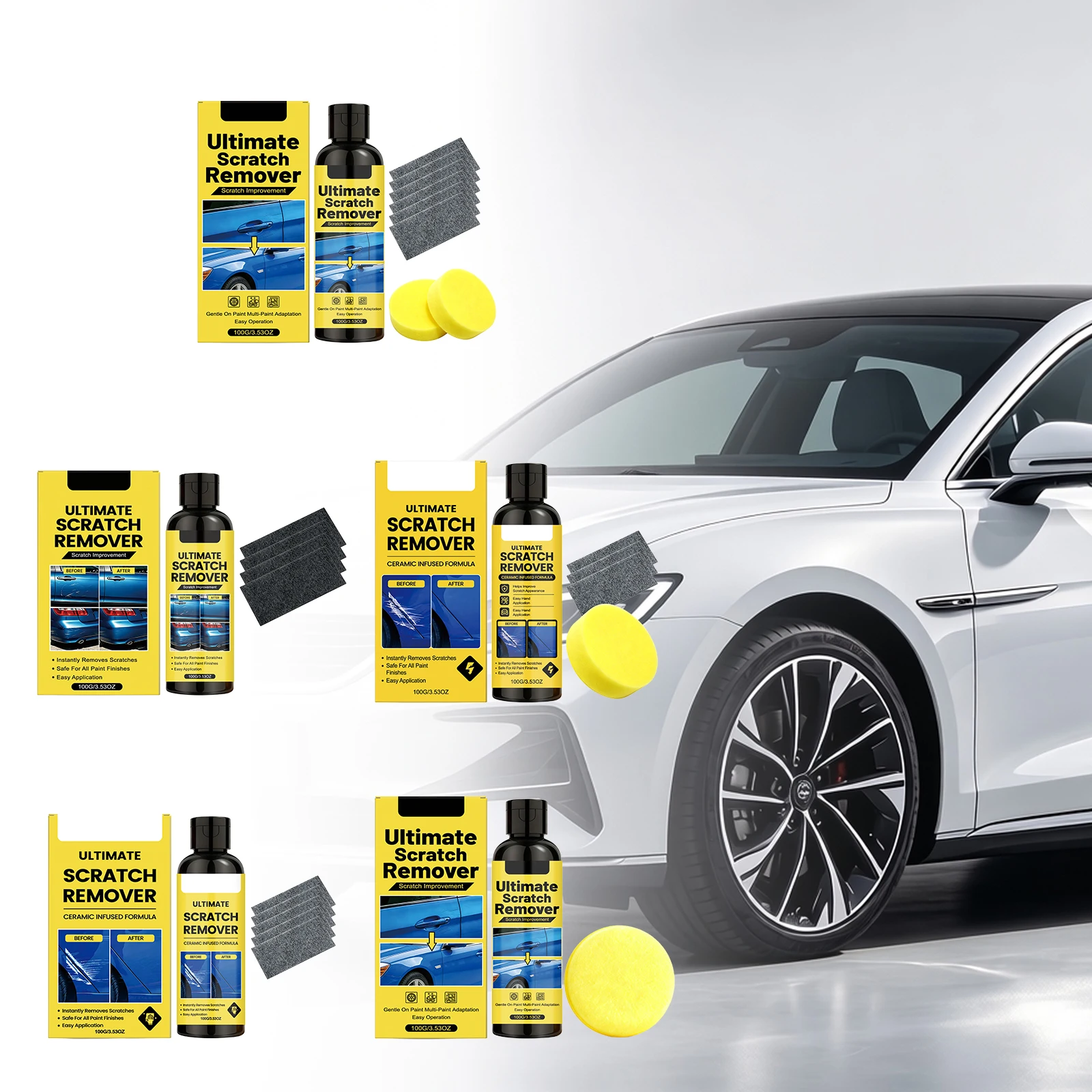 Auto-Kratzerpflege-Set: Effektive Politur für Glänzende Lackoberfläche, Entfernung von Wirbeln und Wasserflecken, Tägliche Pflege, Autopflege-Werkzeug