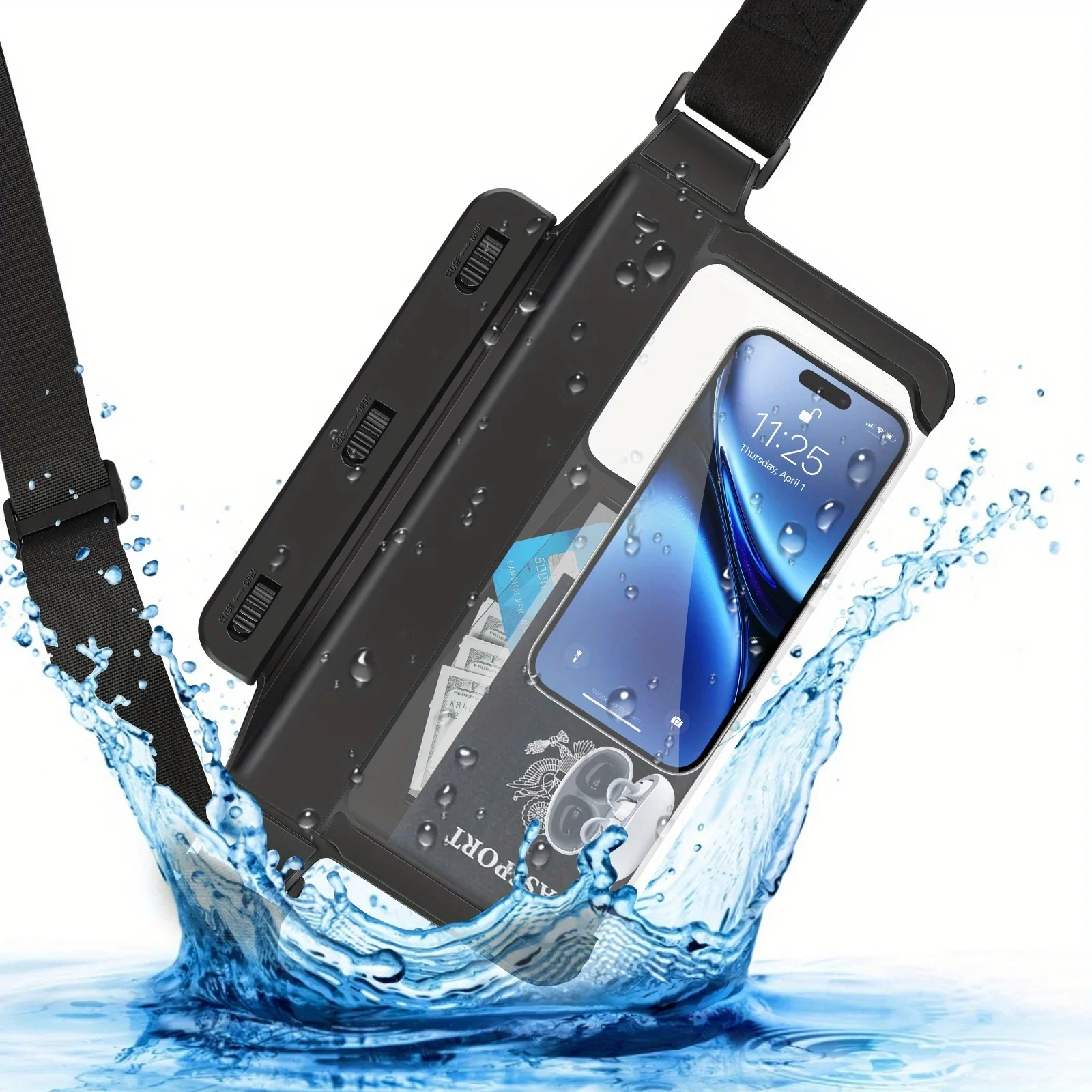 HAISSKY 3 Clips Wateproof Waist Swimming Bags Men Women Outdoor Travel Phone Earphone Cards Storage Waist Pack For iPhone Xiaomi view 2