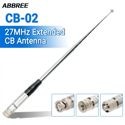 ABBREE Telescopic CB Antenna 27MHz BNC SMA-Female SMA-Male Antenna For WOUXUN TYT BAOFENG Quansheng Walkie Talkie Ham Radio