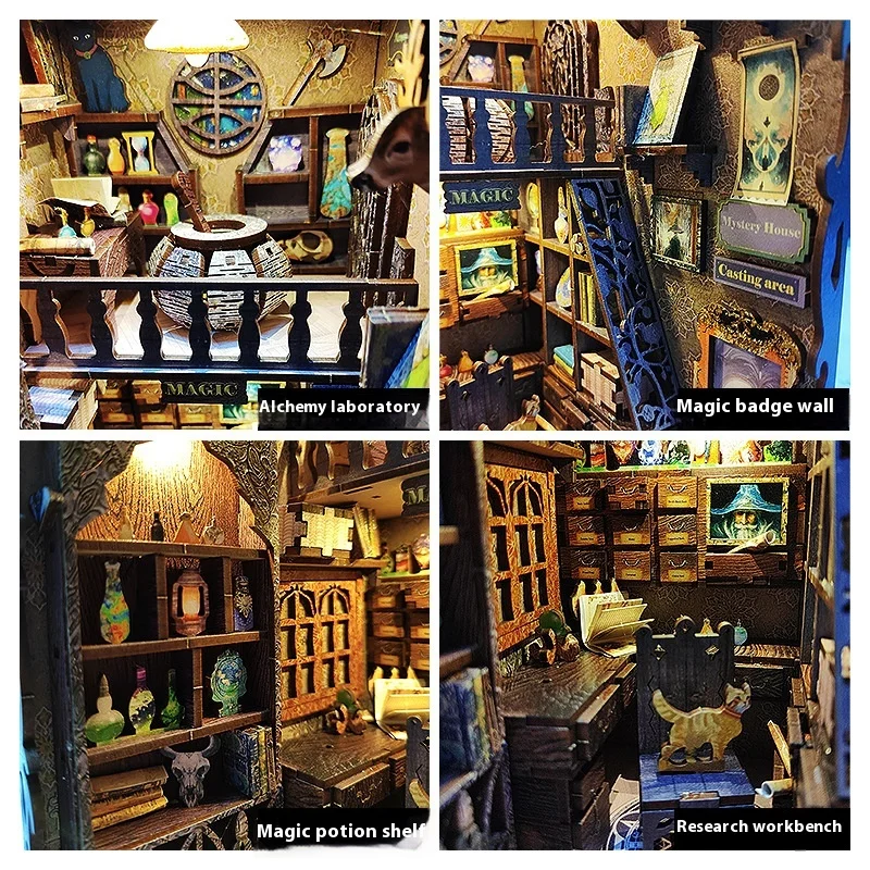 

Деревянная подставка для книг ручной работы, сделай сам, сборка, миниатюрная модель здания, 3d головоломка, головоломка, детские игрушки, детский подарок