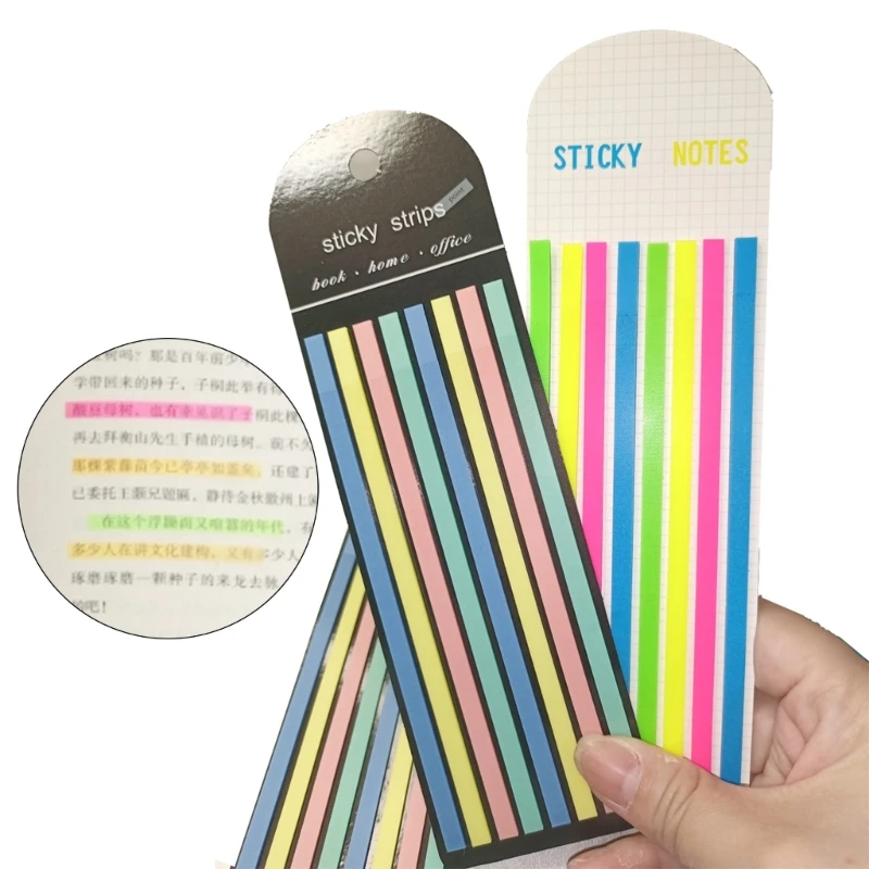 Colored Index Tabs Long Page-Markers Sticky Index Tabs Strips-Memo Note Tabs Translucent Sticky Notes School Supplies