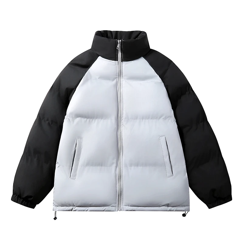 

ay Cotton Jaet Stand Collar Men's Winter Coat No Cap Student Faion Hong Kong Sle Warm Casual Loose Fit Korean Sle