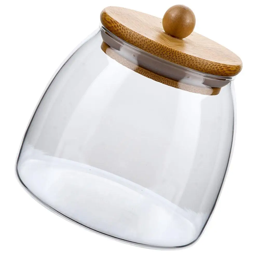

Glass Jar Storage Containers 350ml Bamboo Lid Sealed Candy Jar for Tea Grains Rice Beans Nuts Dried Fruits Flour Sugar Container