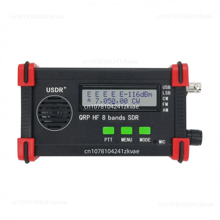 USB, LSB, CW, AM, FM .SSB .HF QRP Transceiver + Battery + Mic + Charger USDR USDX PLUS 5W 8 Band SDR All Mode