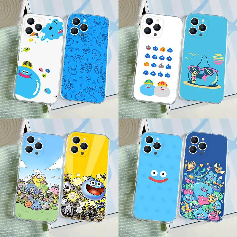 

Dragon Q-Quest S-Slime cute Phone Case For iPhone 17,16,15,14,13,12,11 Pro,Max,Plus,X,XS,XR,SE4,E Mini Transparent Soft Cover