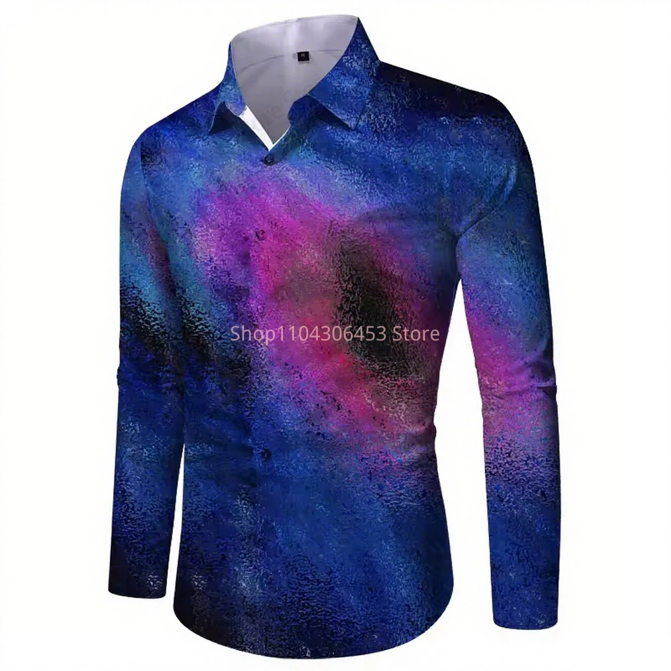 

Mens Long Sleeve Hawaiian Shirt Graffiti Geometric 3D Print Shirts Men Fashion Comfort Single-breasted Beach Shirt Man Blouse
