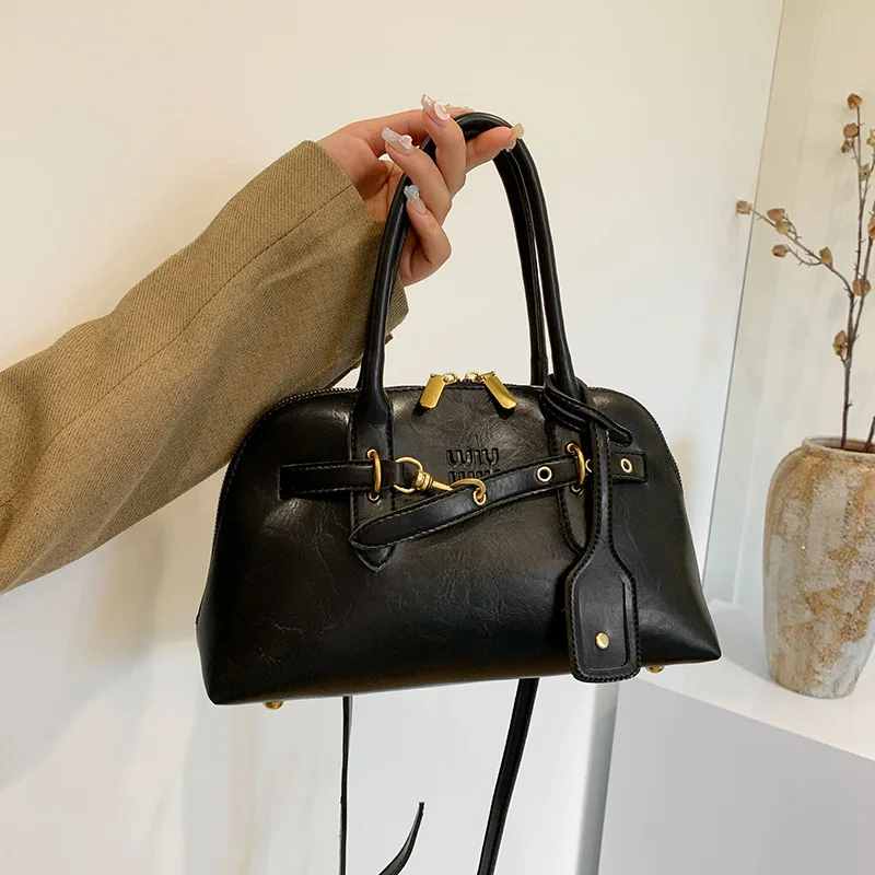 Vintage Killer Bag Boston Handbags Women Tote High Quality Leather Business Commute Satchels Female Shoulder Messenger Bags