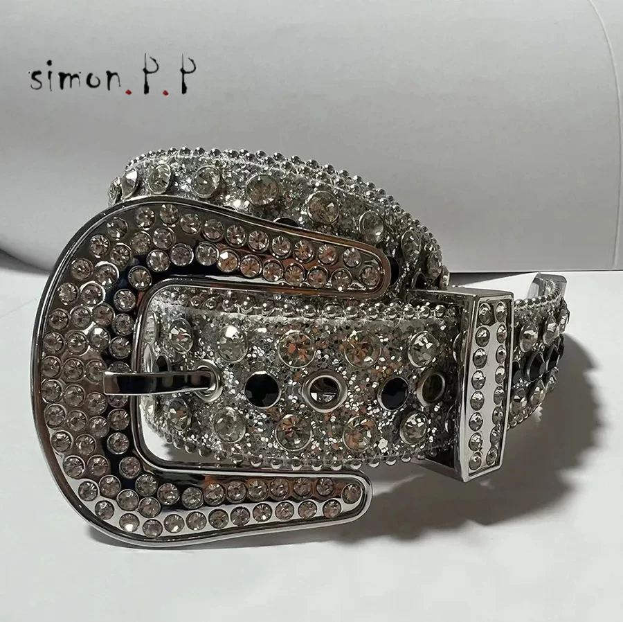 Red Designer Bb Belt Simon Belts for Men Women Belt Black Waistband Multicolour with Bling Rhinestones As Gift 5D2