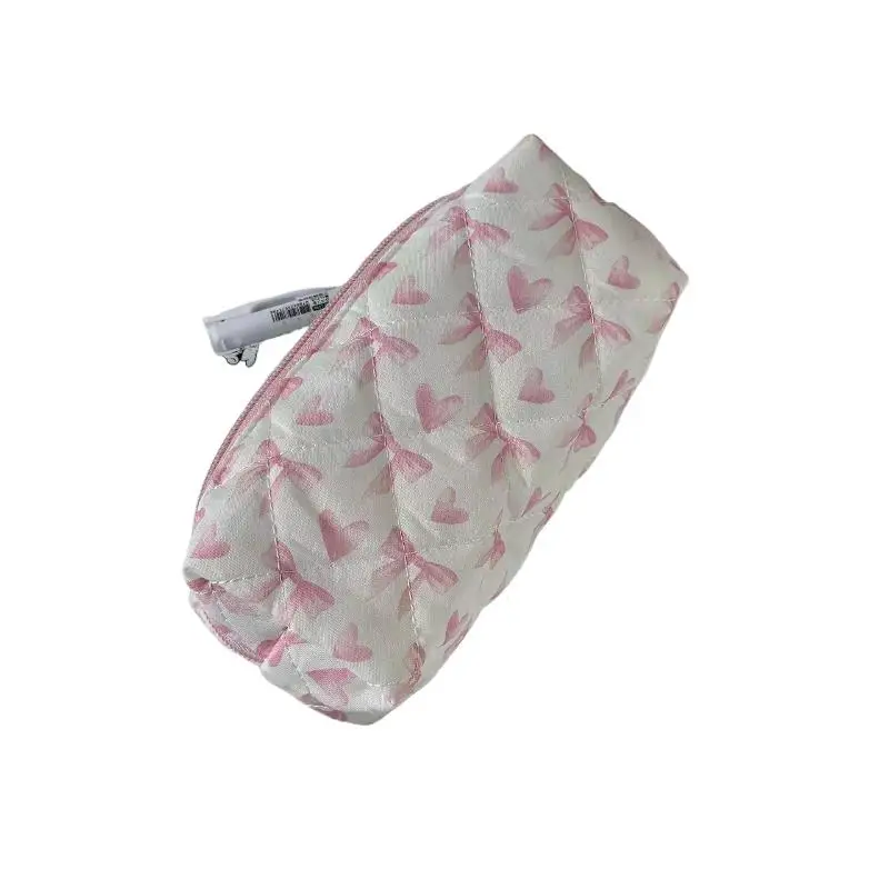Cute Butterfly Knot Cherry Blossoms Pencil Case Large Capacity Stationery Storage Bag Multifunctional Makeup Bag Stationery Box