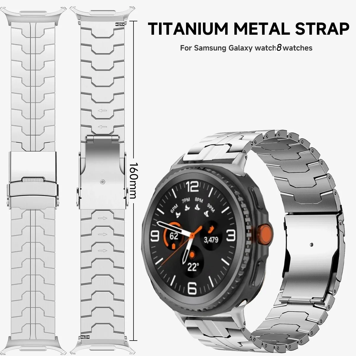 Роскошный титановый браслет для Samsung Galaxy Watch 8, 40 мм, 44 мм, деловой ремешок для часов GALAXY, 8 классических ремешков 46 мм, аксессуары