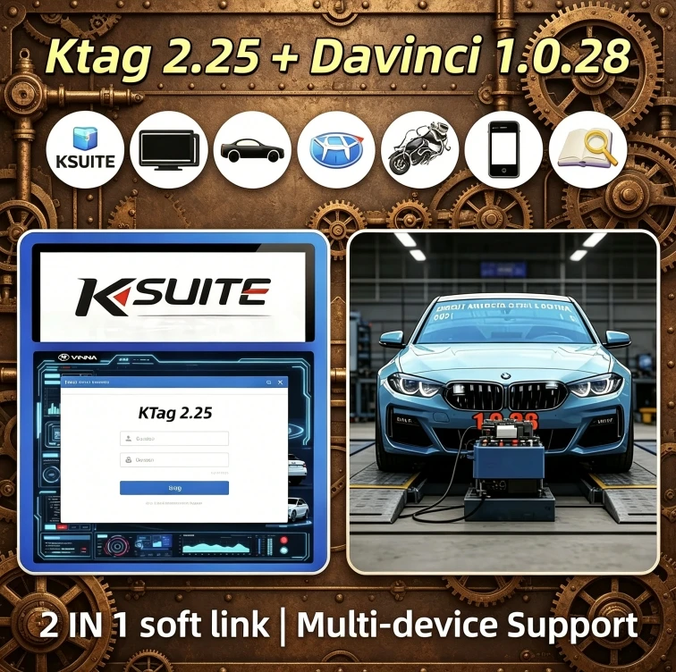 

2026 Hot Ktag 2.25 & Ksuite 2.80 Software for KESS V2 & V5.017 – RSA Error Fix, Unlock Tool for Car Truck Bike Tractor