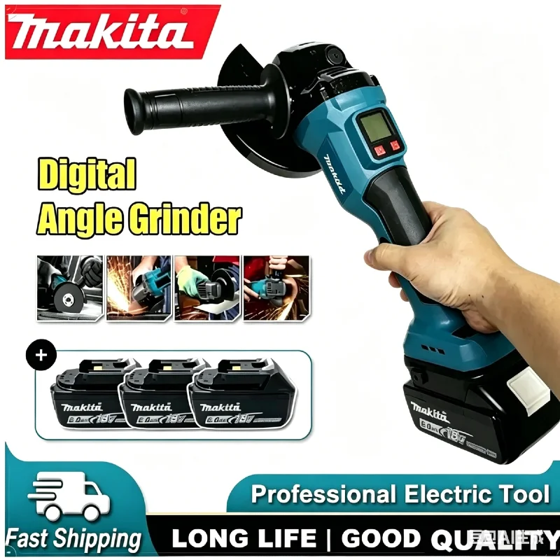 

Бесщеточная угловая шлифовальная машина Makita с цифровым дисплеем, электрическая шлифовально-полировальная машина, электроинструмент для DIY, 18В