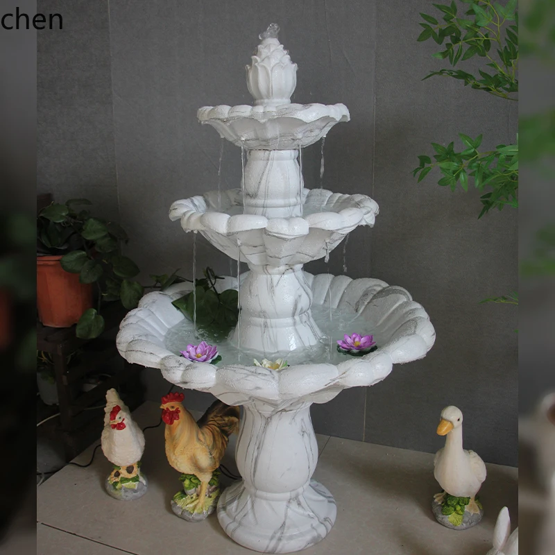 H1 Flowing Water Fountain Living Room Sculpture Rockery Fish Pond Courtyard Water Feature Garden Decoration Floor Ornament