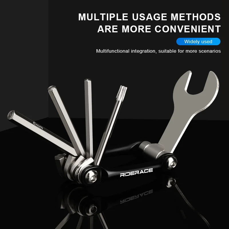 RIDERACE Bicycle Multi Tool 5 in 1 Portable 4mm 5mm 6mm Hex Allen Wrench T25 15mm Bike Pedal Spanner Multifunction Repair Tools