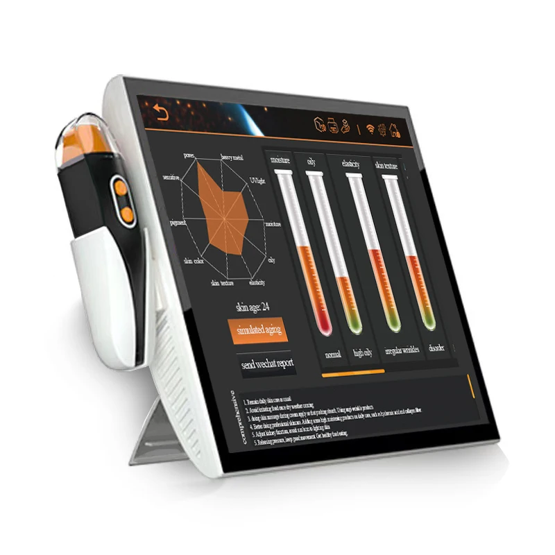 AI intelligent Digito Smart Skin Detector Moisture Tester Skin Analyzer for Beauty Salons with Digital Touch Screen