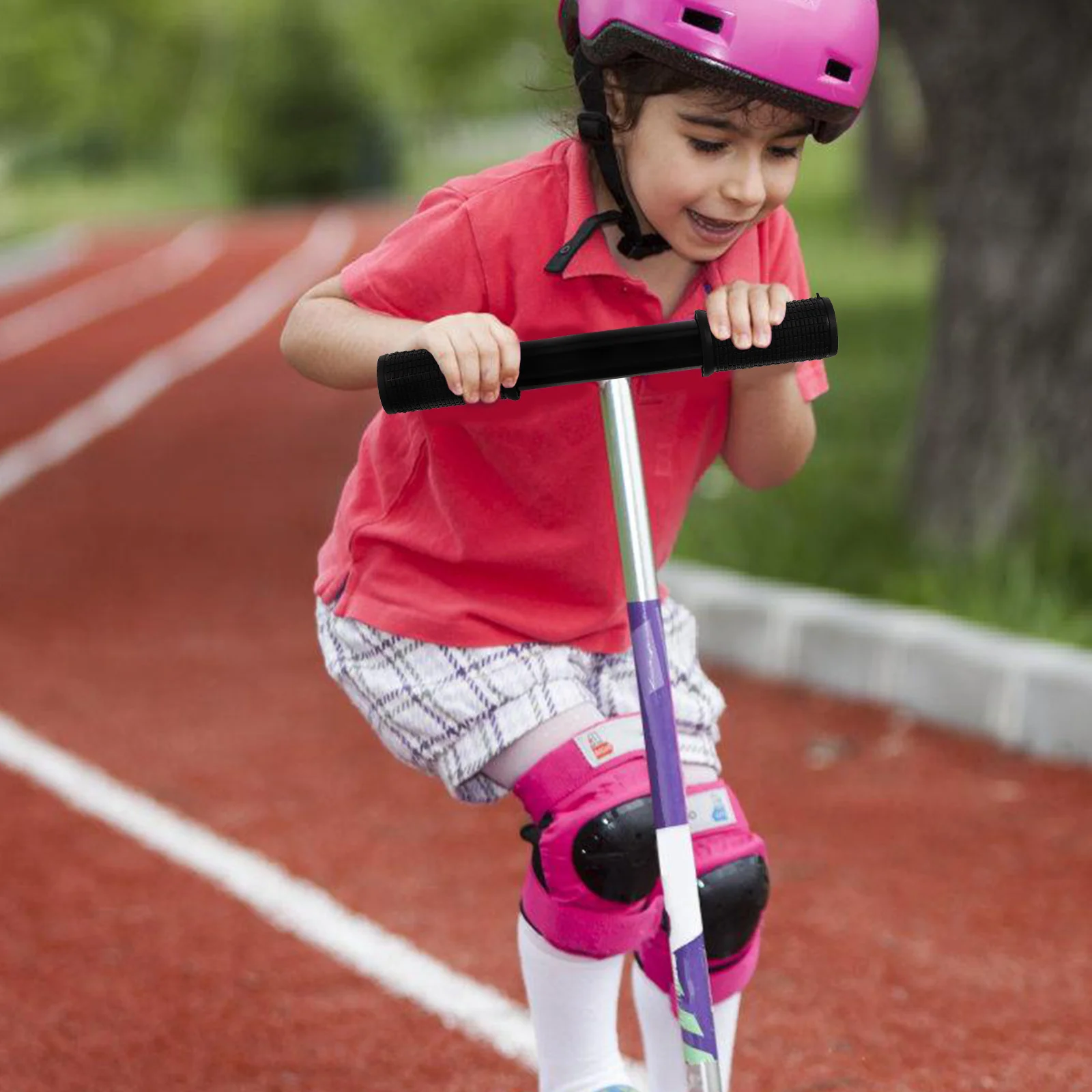 

Adjustable Children Handlebars Replacement Electric Grips Silicone Safety Design Lightweight Portable Bright Color Detachable