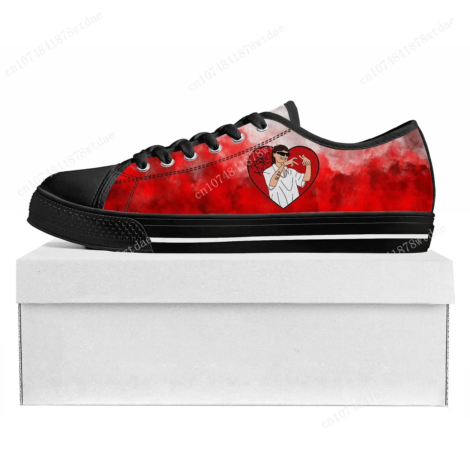 Peso Pluma Singer Low Top Sneakers Ella Baila Sola Mens Womens Canvas Sneaker Casual Custom Made Shoes Customize Shoe