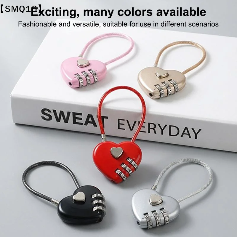 1Pcs Password Code Padlock Fashion Heart Style 3 Digit Password Combination Lock New Love Password Lock Concentric Padlock【SMQ】