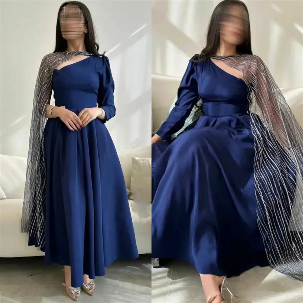 

Exquisite One-shoulder Ball gown Celebrity Sequin Draped Satin Occasion Evening Gown robes de cocktail