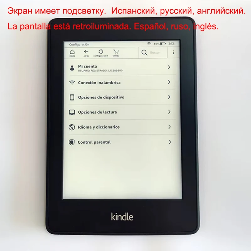 Kindle Paperwhite 1st 6th With Backlight Reading At Night 6 inch Ink Touch E-ink Ebook Multinational Languages E-Book Reader