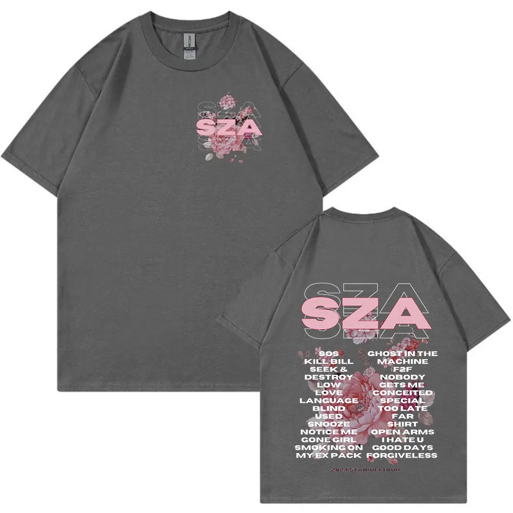 Rapper SZA SOS Australia Tour T Shirt Men Women Fashion Vintage Hip Hop Harajuku T-shirts Casual Cotton Loose T Shirts Fans Gift