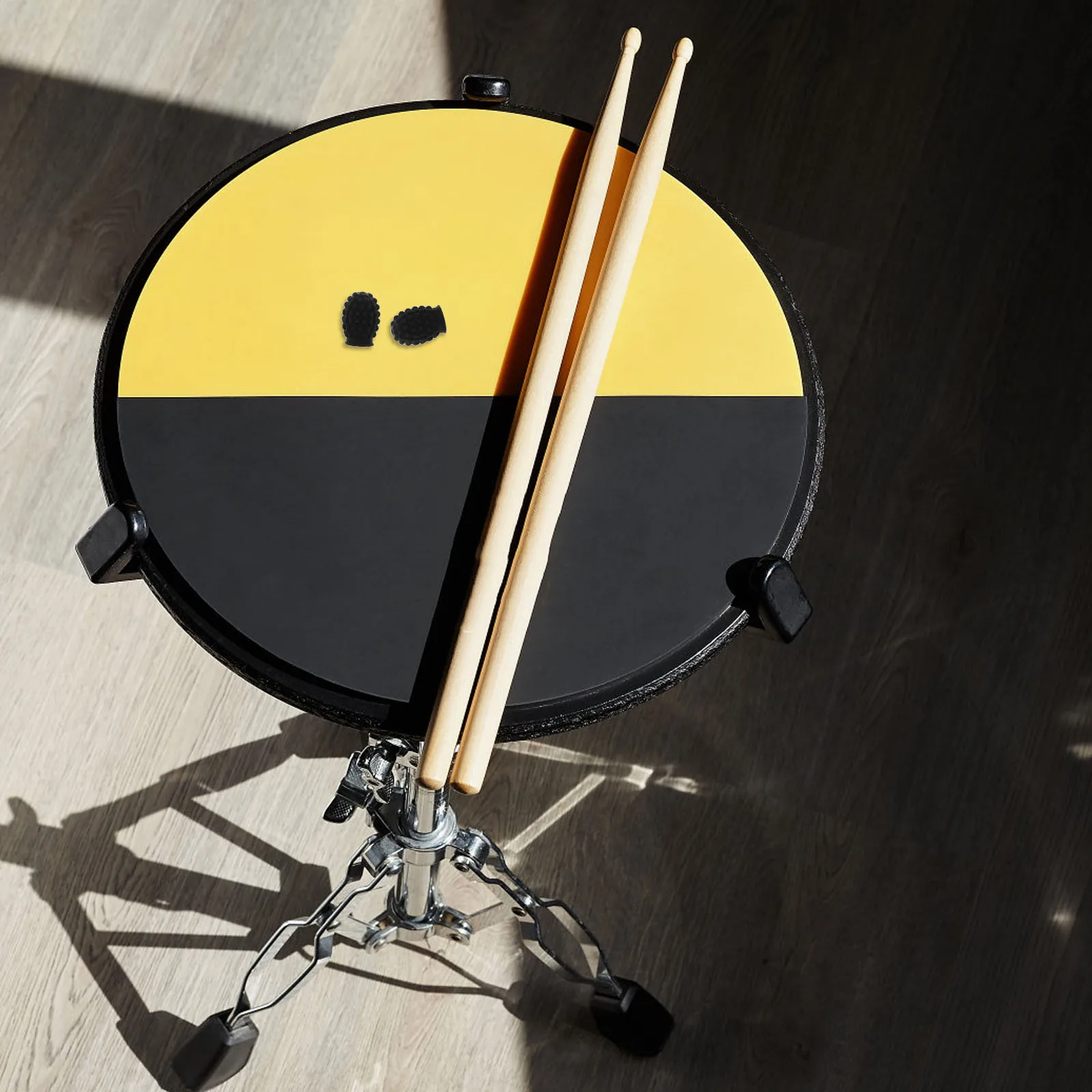 

2pcs Silicone Drumstick Head Covers Set For Quiet Drumming Practice Mute Drumstick Protectors Caps With Noise Reduction Durable