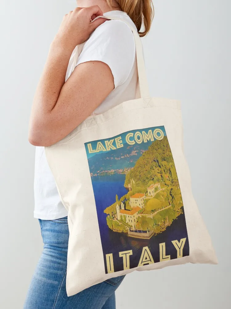 

Lake Como Italy Wall Art World Travel Holiday Vacation Art Deco Tote Bag free delivery bags Cloth bag Big bag