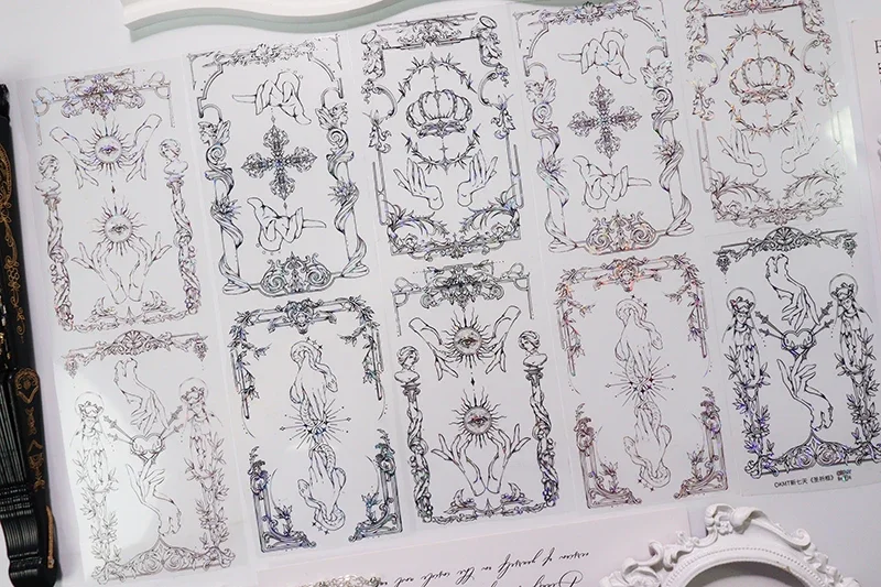 Praying Hands Frames Shell Light Shiny Washi PET Tape