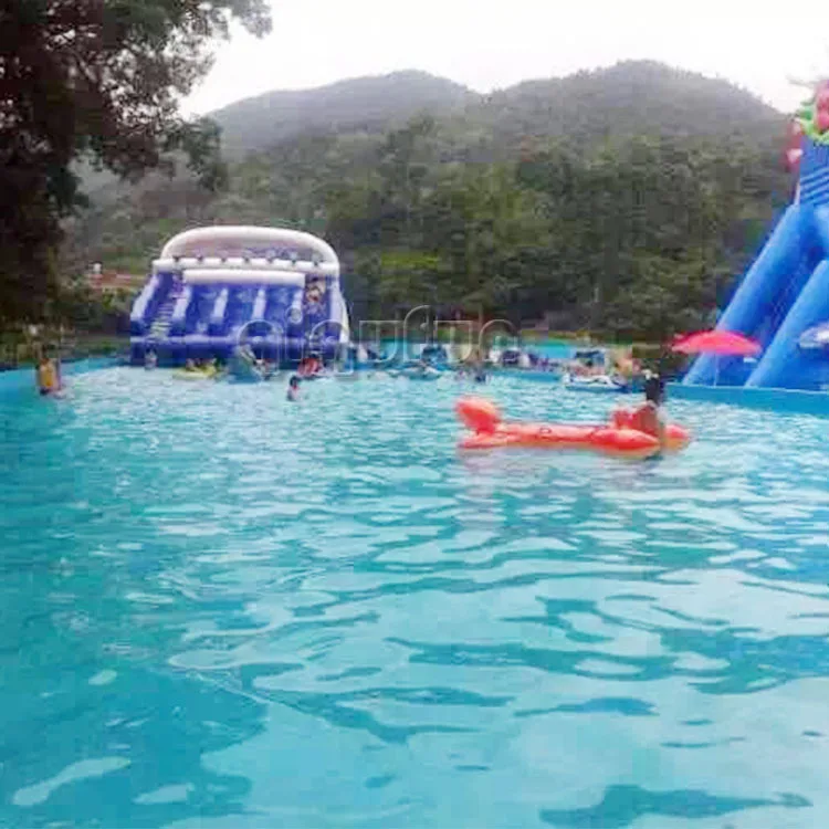 Amusement Game Zone Inflatable Water Park With Pool