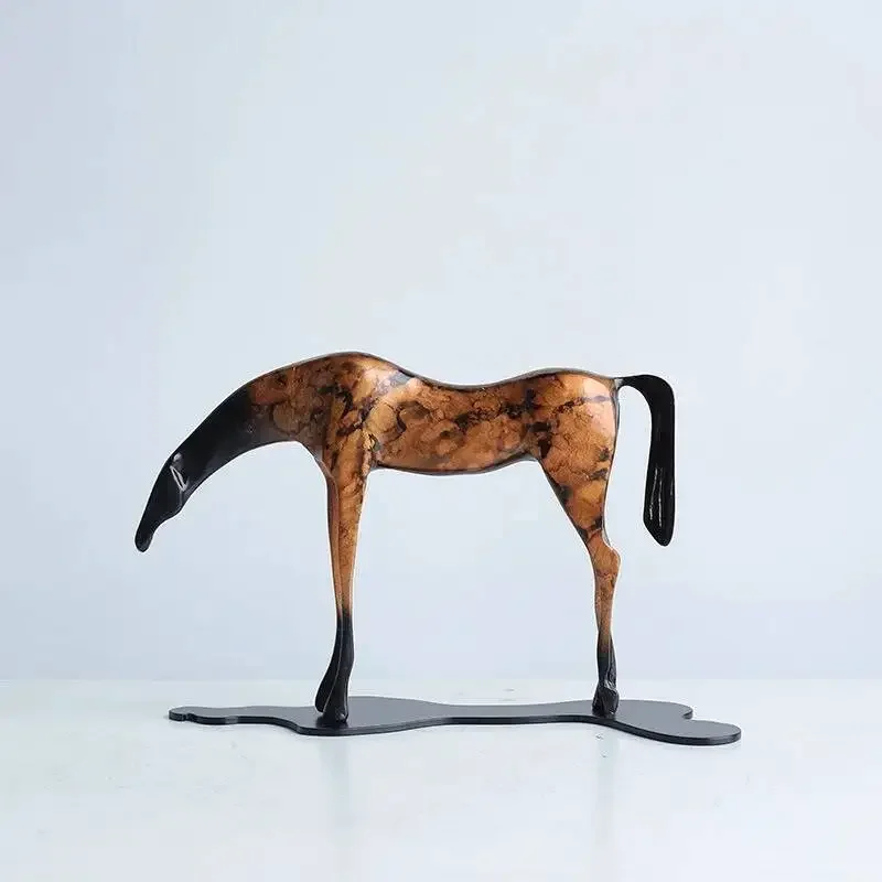 Abstract Animal Sculpture Horse Figurine Resin Handicraft Low-profile Horse Thousand-Horse-Head Decorative Figurines Home Decor
