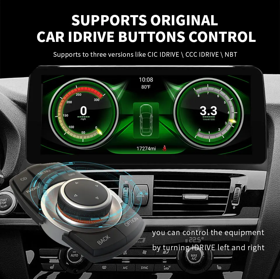12.3 Inch 1920*720P Car Multimedia Touch Screen X3 F25 X4 F26 CIC NBT Android 14 Auto System Wireless Carplay Radio GPS
