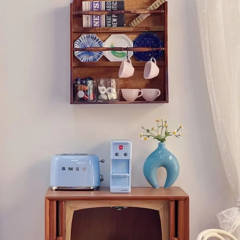 1 Set 1/6 Dollhouse Miniature Electric Coffee Machine Model Kitchen Baking Accessories For Doll House Decor Pretend Play Toys