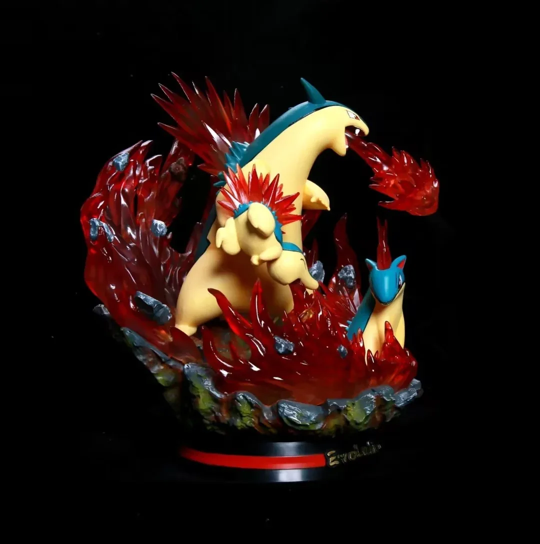 Anime Pokemon Typhlosion Tornupto Quilava Cyndaquil Flame Wheel Ver GK PVC Action Figure Game Statue Collectible Model Toys Doll