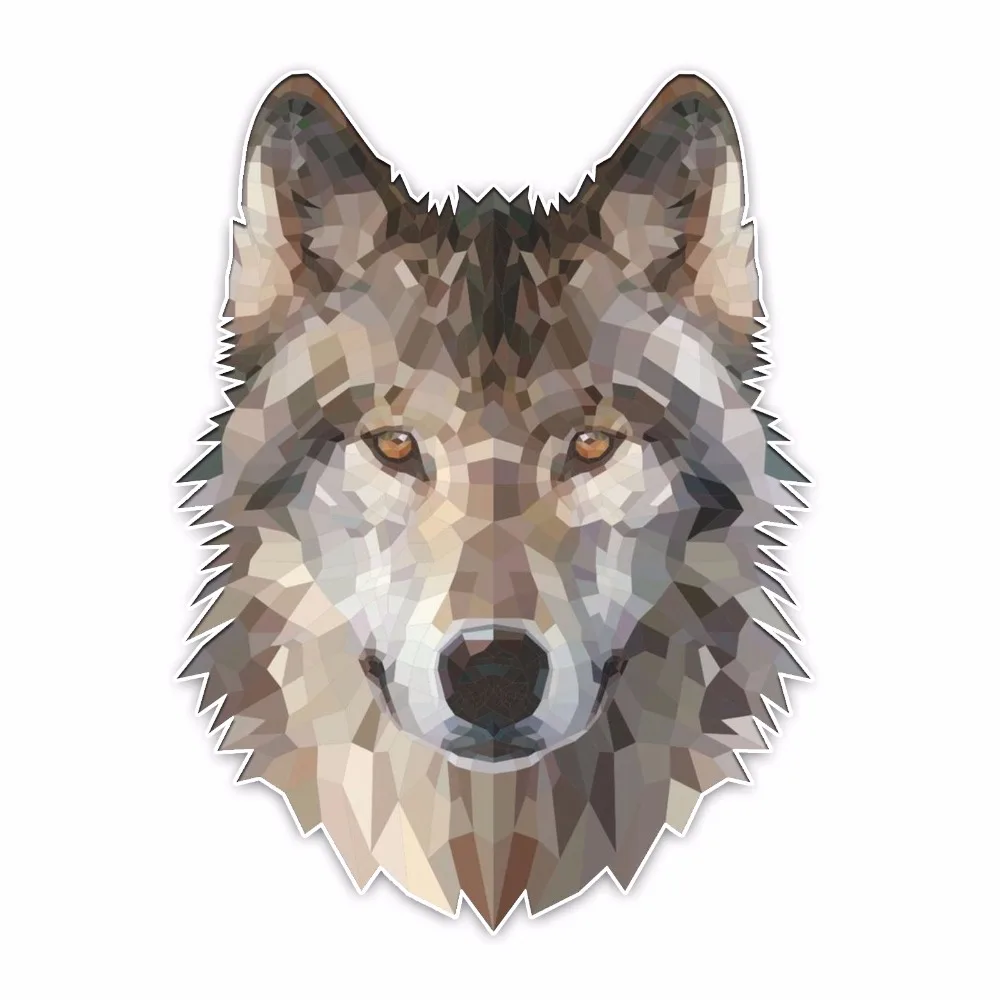 RuleMyLife 12.2*16.5CM Interesting Lovely Wolf Head Cartoon Colored PVC Car Sticker Decoration Graphic C1-5451