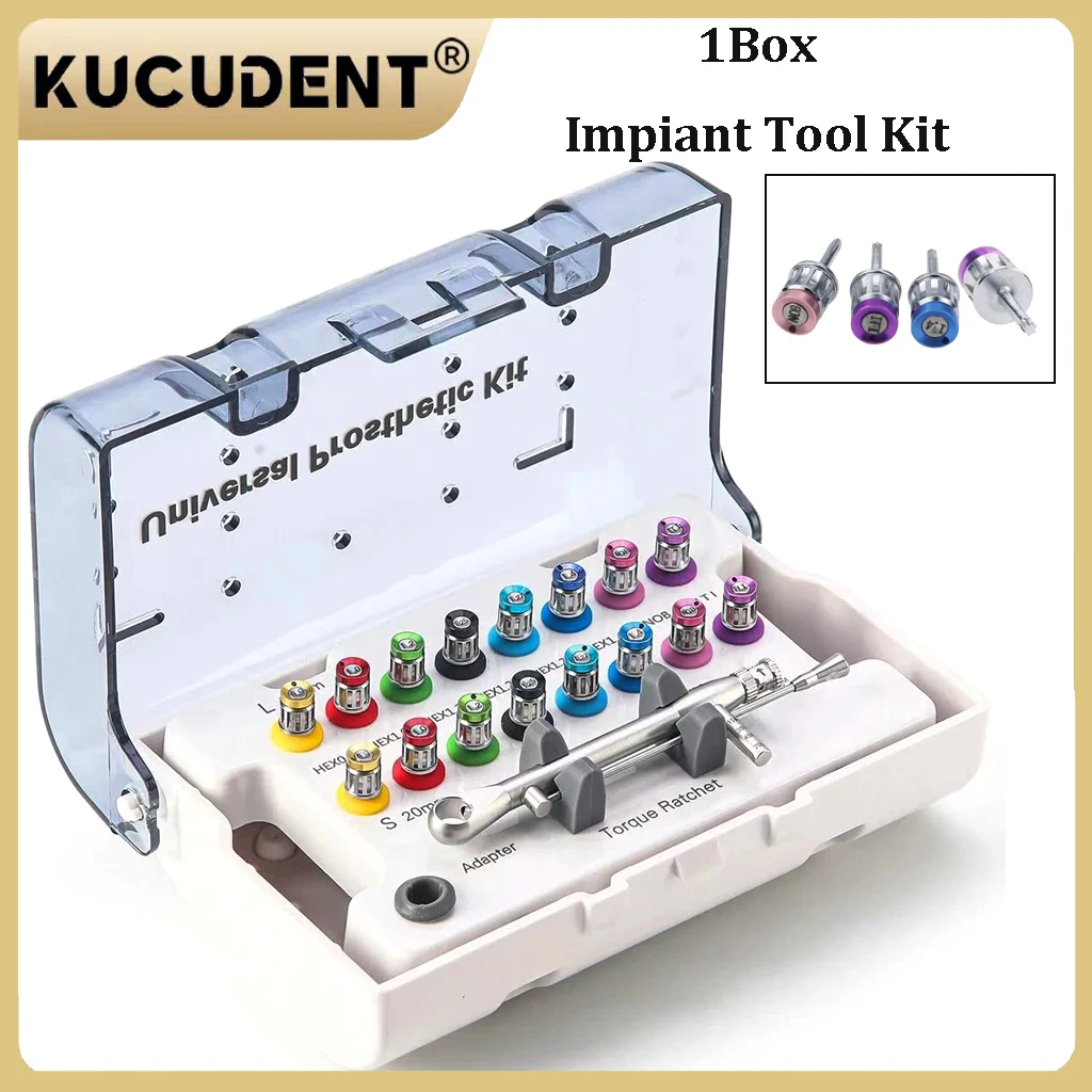 مجموعة أدوات ترميم زرع الأسنان الملونة مفتاح العزم مفك البراغي مجموعة سائق السقاطة العالمي للإصلاح الاصطناعي