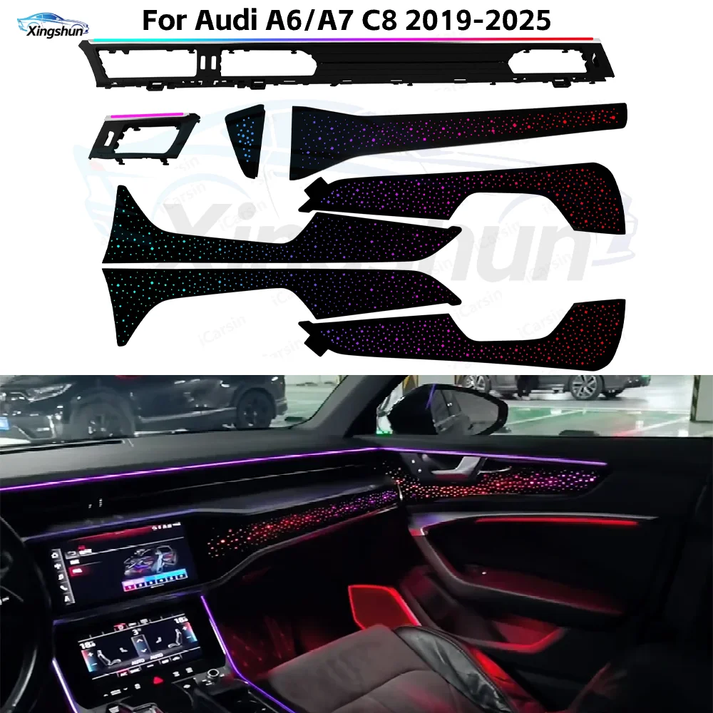 Upgrade European Version Led Car Interior Ambient Lighting Decoration for Audi A6/A7 C8 2019-2025 Atmosphere Trim Accessories
