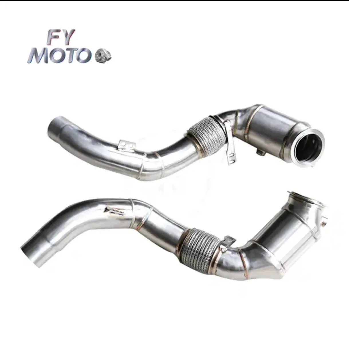 For BMW M850I G14 G15 G16 X5M X5 G05 G30 M550I N63 without OPF catted downpipe with heat shield