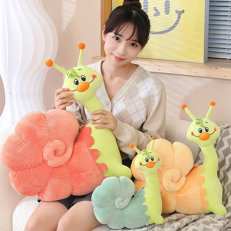 Cartoon Snail Doll Throw Pillow Cute Three Color Large Soft And Comfortable Creative Children's Plush Toy Holiday Gift