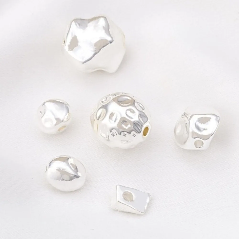 

Silver Special-shaped Stone Pearl River Delta Broken Gold Beads Irregular Loose Beads DIY String Bracelet Jewelry Accessories