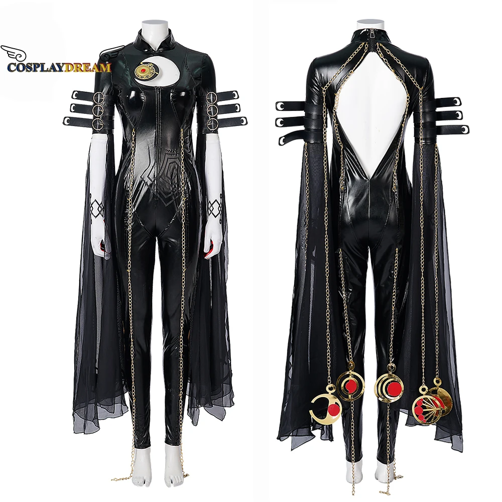 Costume Cosplay baionetta da donna in pelle nera baionetta body Costume di Halloween con guanti fascia taglia personalizzata