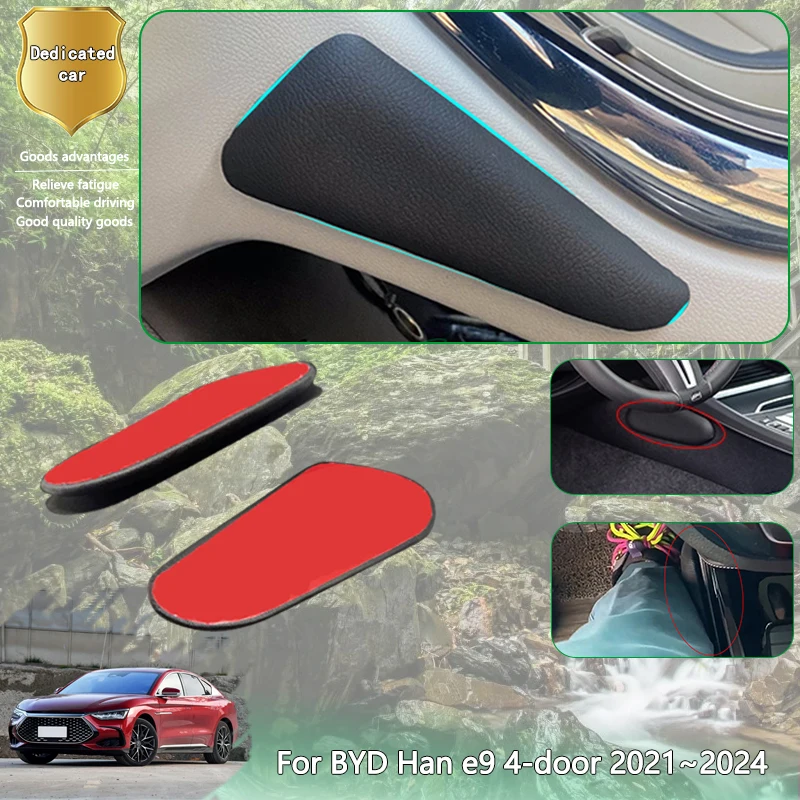 For BYD Han e9 4-door 2021~2024 2022 2023 Car Thigh Support Cushion Center Control Leg Knee Rest Cushions Elbow Pad PU Lether