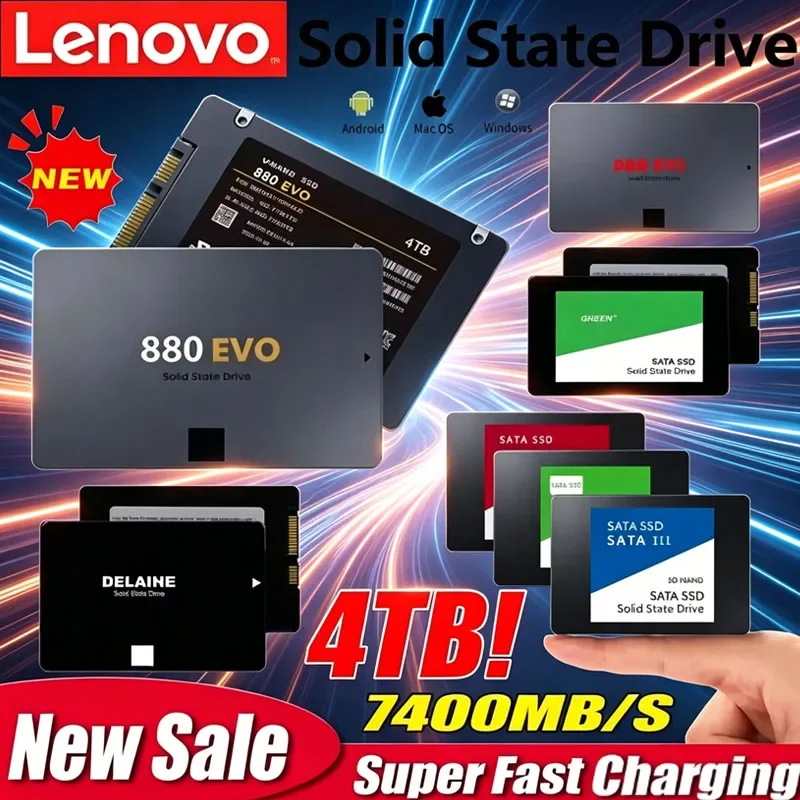 

Lenovo 4TB Solid State Disk SSD High Speed 500G 1TB 2TB Internal HDD Hard Drive Sata3 2.5 Inch For Laptop Microcomputer Desktop