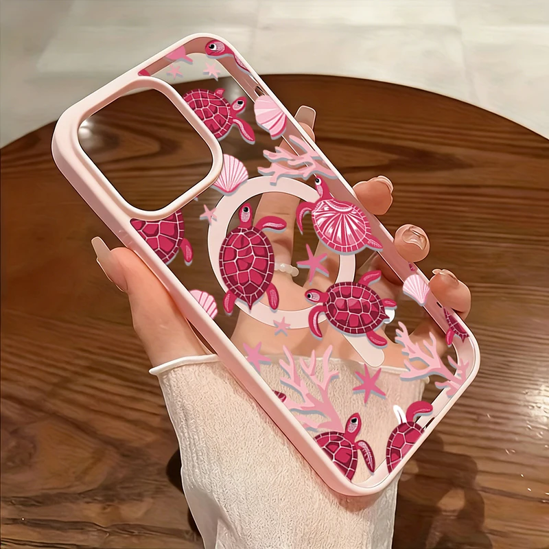 Luxury Sea Turtle Marine Pattern Phone Case for Samsung Galaxy A15 A16 A17 A37 A57 S23 S24 FE S25 Plus S26 Ultra Magnetic Cover