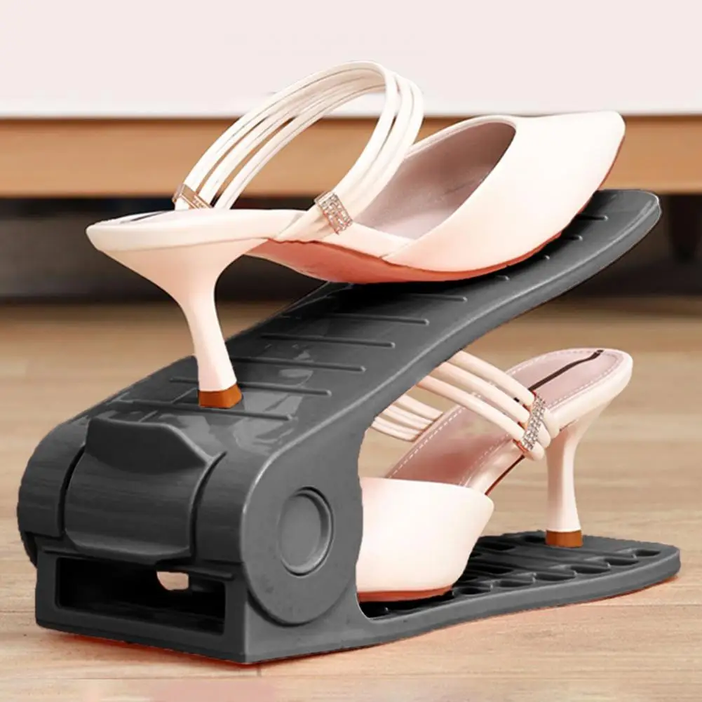 2Pcs Double Layer Shoe Storage Holder Shoe Storage Solution Shoes Shelf High Heels Cabinet Closet Stand Storage Rack Shoe Box