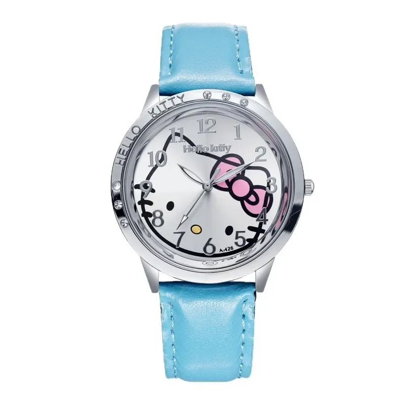 ساعة كوارتز للأطفال من سانريو هالو كيتي، حزام سيليكون كرتوني، لعبة هدية عيد ميلاد للطلاب