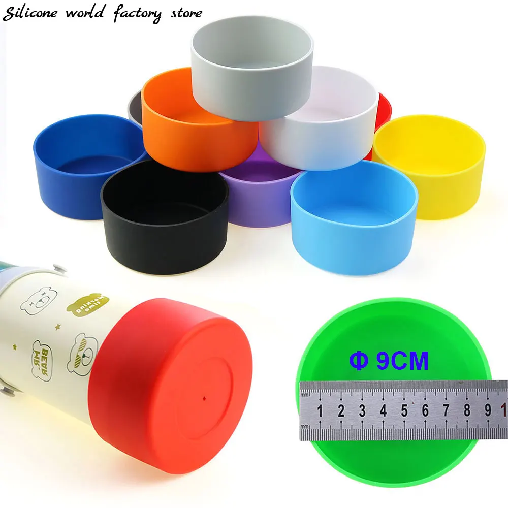 

9cm Water Cup Mat Silicone Thermos Coasters 90mm Cup Bottom Ring Wear Resistant Shatter Resistant Bottom Cover Coaster