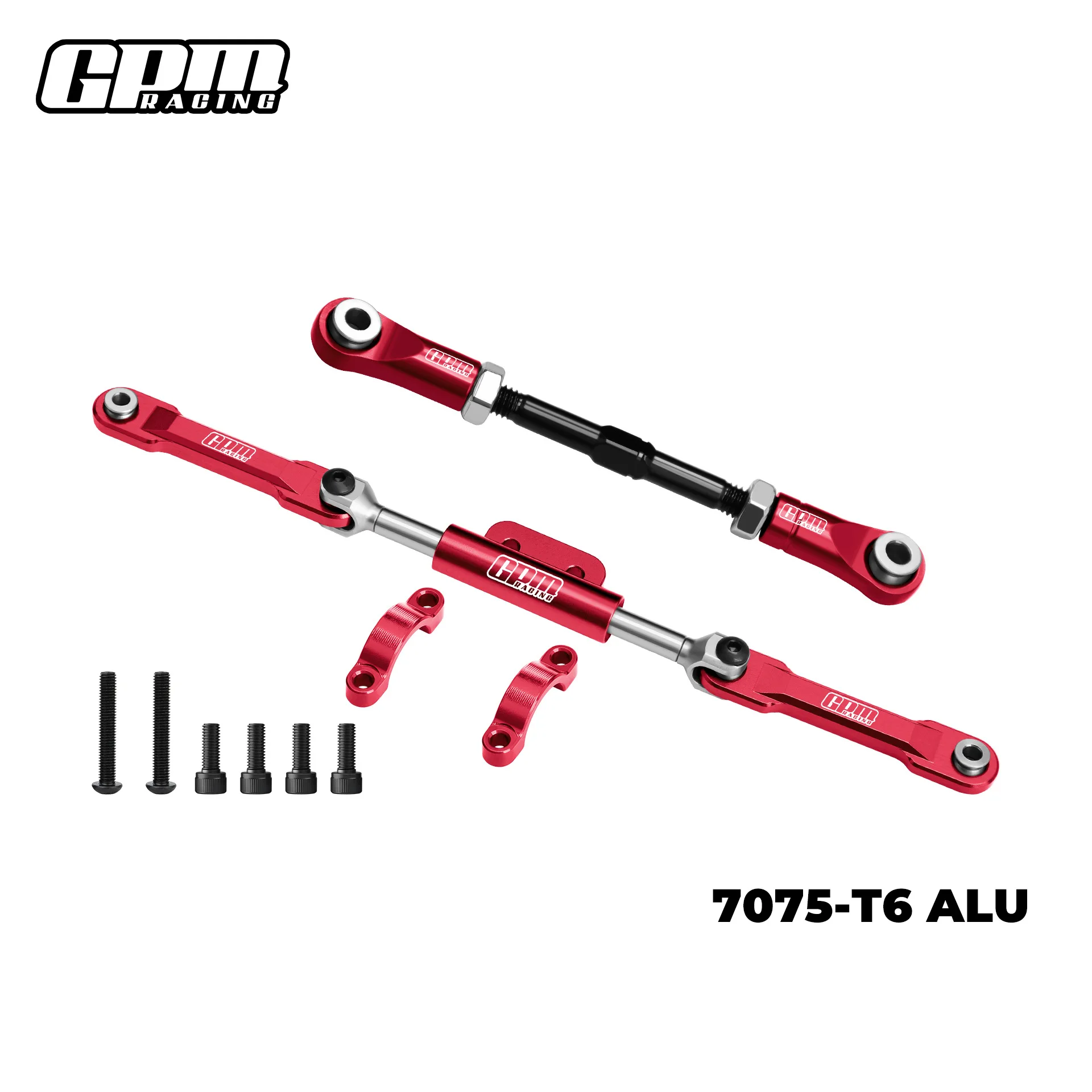 RC Upgrade Parts for HR VANQUISH 1/10 H10 Optic 4WD 7075-T6 Aluminium Medium Carbon Steel Servo Front Steering Linkage Kit