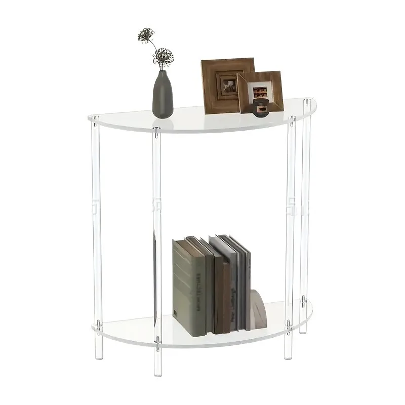 

Simple acrylic side table, semi-round sofa table, modern transparent table