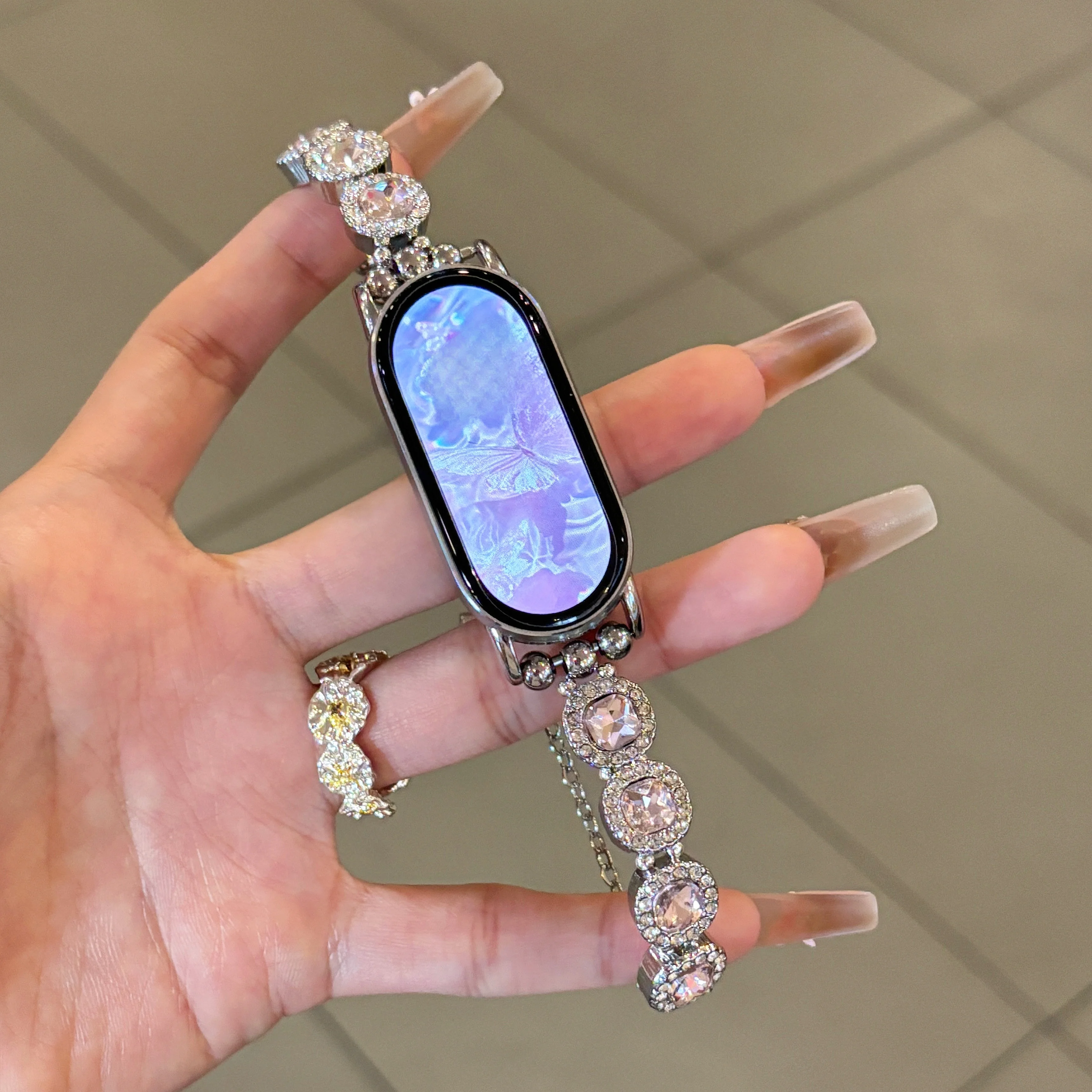 

Round sparkling diamond strap suitable Xiaomi Band 8Pro/9Pro，For Mi band 3/4/5/6/7，8/8NFC/9/9NFC/10/10NFC，For Redmi Watch5/4