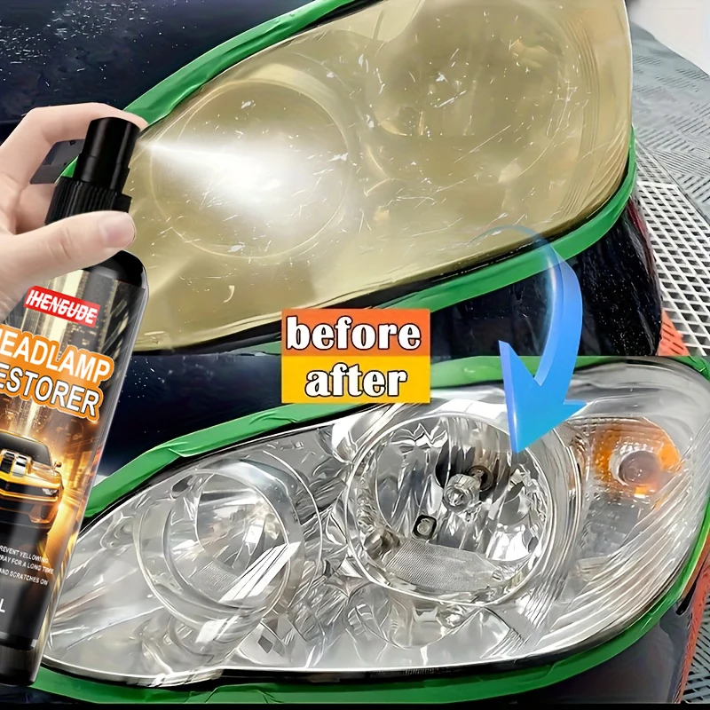 High-Intensity Car Light Restoration Kit - Restores Clarity, Prevents Yellowing and Oxidation, Long-Lasting Protective Spray, Repairs Oxidation, Yellowing and Scratches on All Types of Car Lights